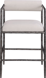Axis - Linen Textured Beige Fabric Upholstered Counter Stool (Set of 2)