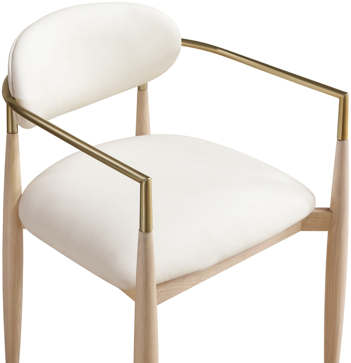 Riccio - Dining Arm Chair (Set of 2) - Natural And Gold Frame