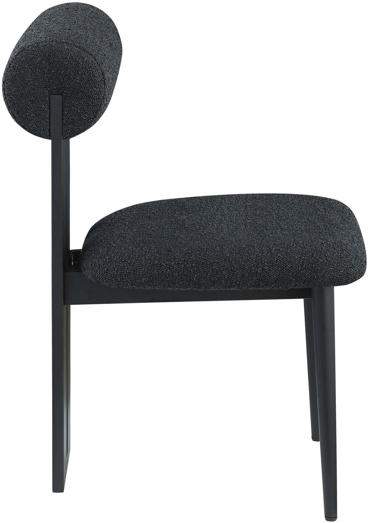 Dario - Boucle Dining Chair With Black Frame (Set of 2)