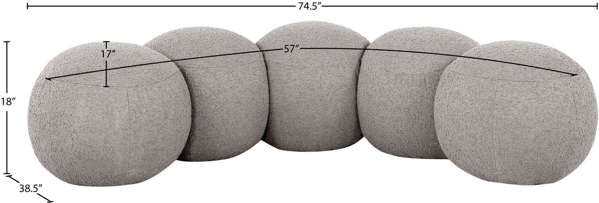 Apollo - Boucle Fabric Bench