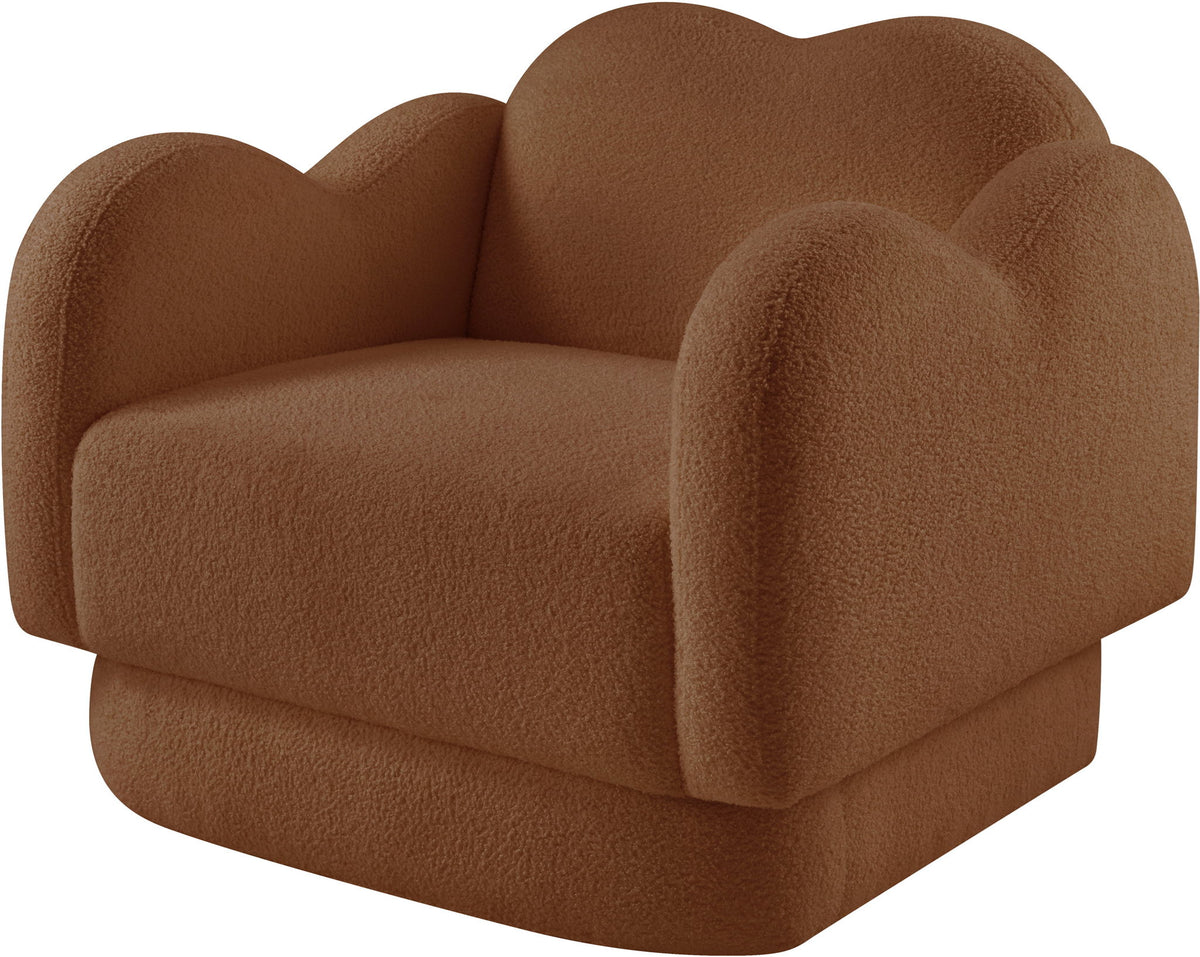 Bloom - Teddy Fabric Chair - Saddle