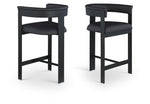 Romeo - Faux Leather Counter Stool With Black Base (Set of 2)