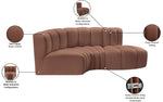 Arc - Faux Leather 3 Piece Modular L-Shaped Sofa