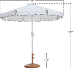 Amalfi - Patio Umbrella - Light Brown Base / White Pole
