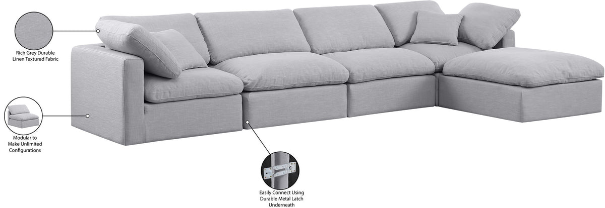 Indulge - Linen 5 Piece Modular Sectional With Chaise