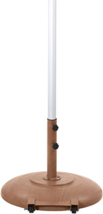 Fiji - Aluminum Patio Umbrella With Round Teak And White Base