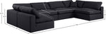 Comfy - 6 Piece Linen Modular Armless Sectional