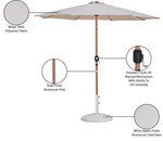Fiji - Aluminum Patio Umbrella With Round White And Teak Base