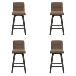 Vienna - 35.5" Swivel Counter Height Square Back Wood Bar Stool With Faux Leather Seat