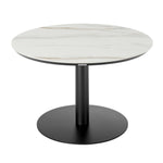 Jazmin - 5-Piece Outdoor Round Sintered Stone Dining Set - White / Black