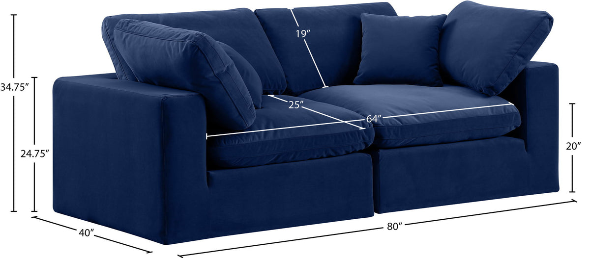 Comfy - Velvet Modular Sofa 2 Seats