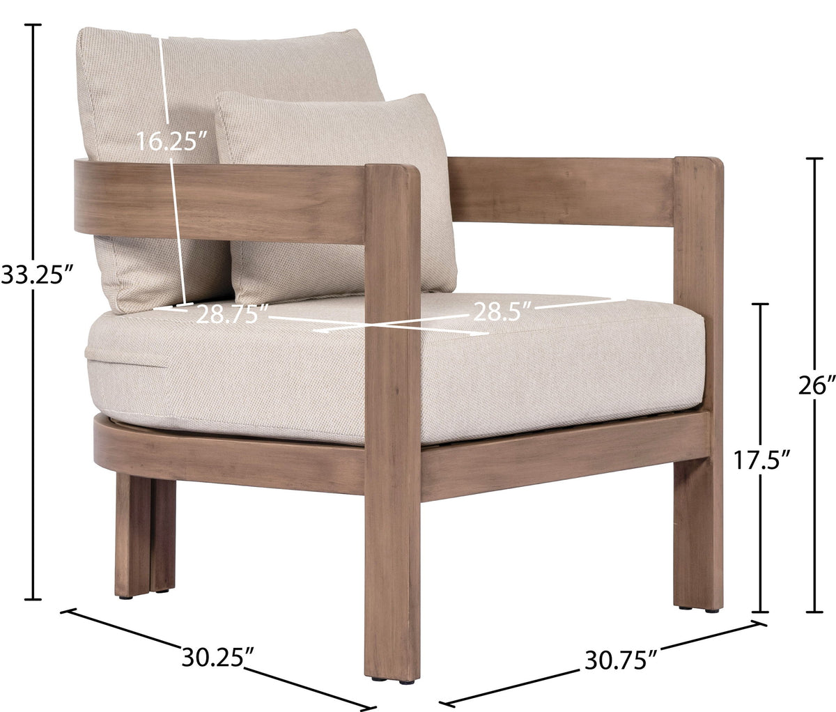 Newport - Water Resistant Fabric Upholstered Outdoor Patio Chair