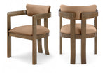 Lavrin - Vegan Leather Upholstered Dining Arm Chair (Set of 2) - Walnut Base
