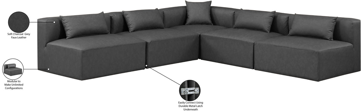 Cube - 5 Piece Modular Corner Armless Sectional