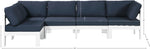 Nizuc - Outdoor Patio 5 Piece Modular Sectional With White Frame
