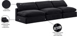 Comfy - Velvet Modular Armless Sofa 3 Seats