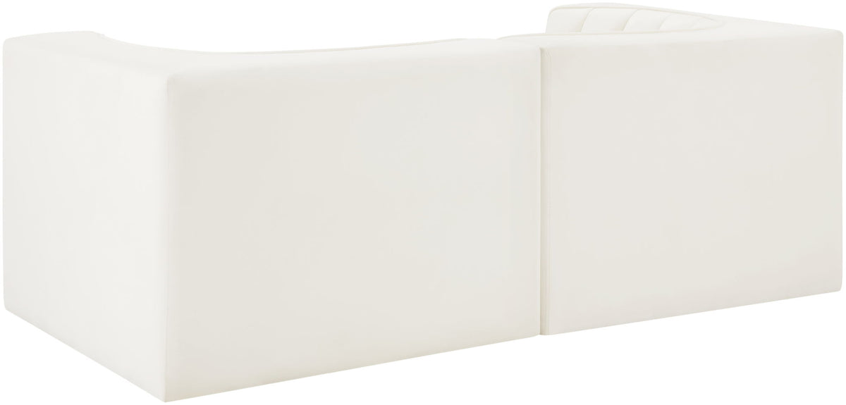 Rummi - Velvet Performance Fabric Upholstered 2 Piece Modular Loveseat