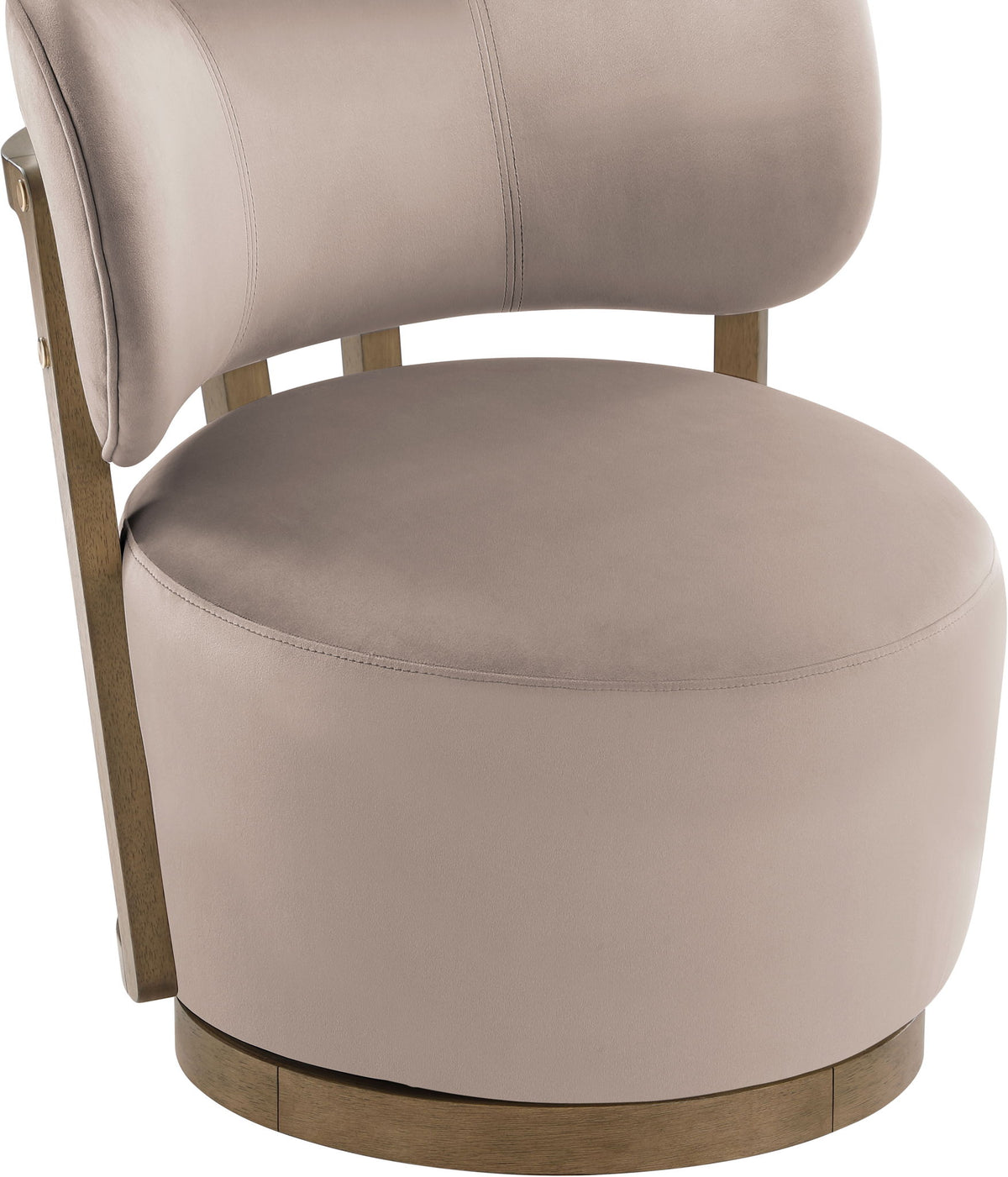 Elara - Velvet Upholstered Swivel Accent Chair - Taupe