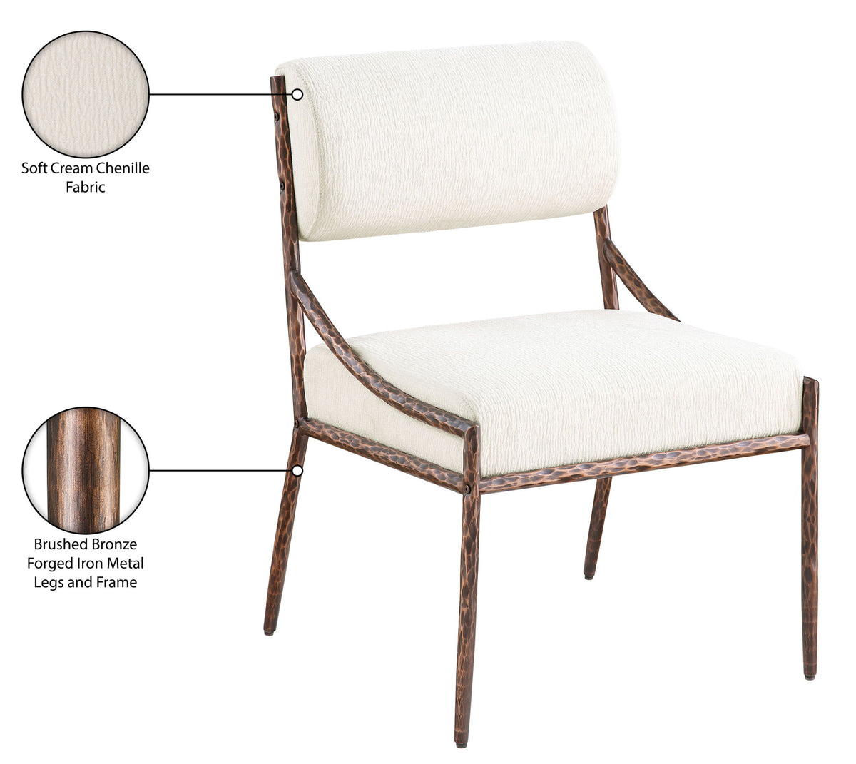 Bastille - Upholstered Dining Side Chair (Set of 2) - Bronze Frame