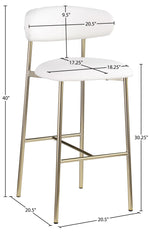 Lupita - Vegan Leather Upholstered Bar Stool With Brushed Gold Frame (Set of 2)