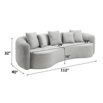 Barasa - Oversize Sofa With 5 Pillows - Gray