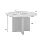 Ciela - Outdoor Round Sintered Stone Dining Table With Sculptural Cross Aluminum Base - Dark Bronze
