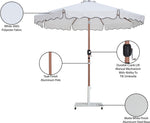 Amalfi - Aluminum Patio Umbrella - White Base / Light Brown Pole