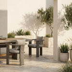 Ciela - Outdoor Dining Chair With Rattan Trim Aluminum Frame And Clouded Taupe Cushion (Set of 2) - Dark Bronze / Gray