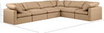 Indulge - Faux Leather 6 Piece Modular Corner Sectional - Tan