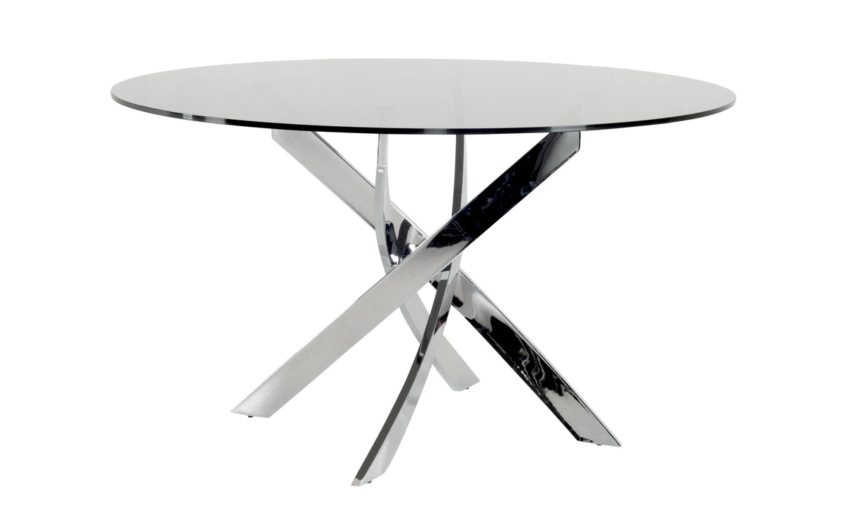 Pyrite Modern Round Glass Dining Table by VIG Furniture - View 1