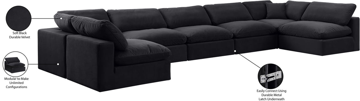 Comfy - 7 Piece Velvet Modular Armless Sectional