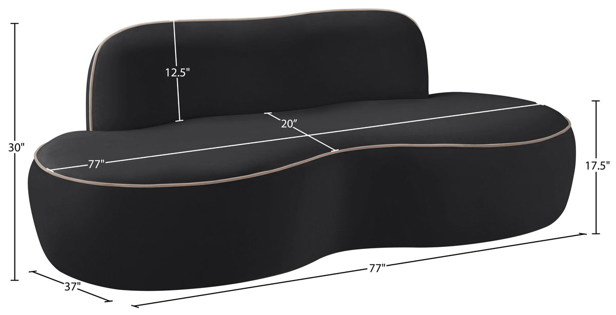 Swerve - Velvet 77" Upholstered Loveseat