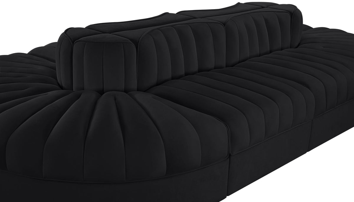 Rummi - Oval Velvet Performance Fabric Upholstered 8 Piece Modular Sectional