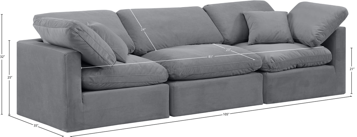 Indulge - Velvet 3 Seat Modular Sofa