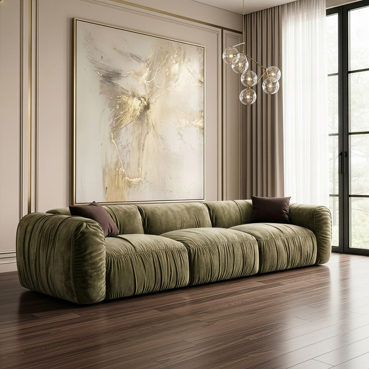 Siegal - Modern Olive Green Fabric Sofa by VIG Furniture - View 14