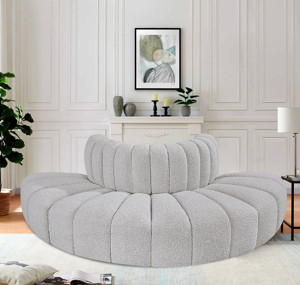 Arc - Boucle Fabric 4 Piece Modular Sofa