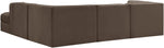 Rummi - Velvet Performance Fabric Upholstered 5 Piece Modular Sectional