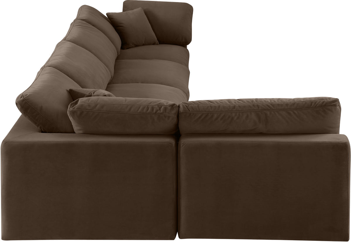 Comfy - 5 Piece Velvet Modular Sectional