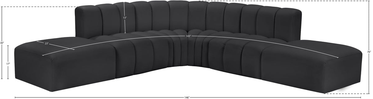 Arc - Faux Leather 6 Piece Corner Modular Sofa