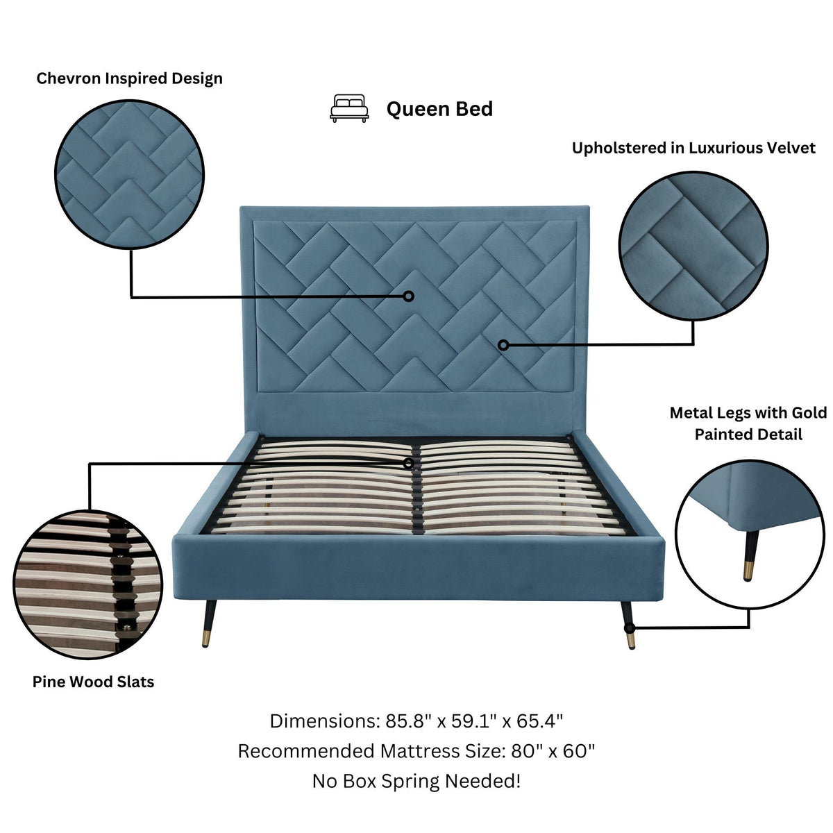 Manhattan Crosby - Upholstered Platform Bed