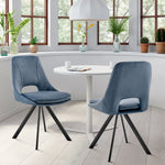 Lexi - Dining Room Accent Chair (Set of 4) - Blue Velvet / Black