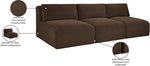 Shaggy - 3 Seat Modular Armless Sofa