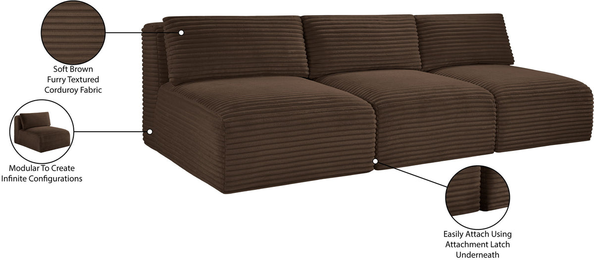 Shaggy - 3 Seat Modular Armless Sofa