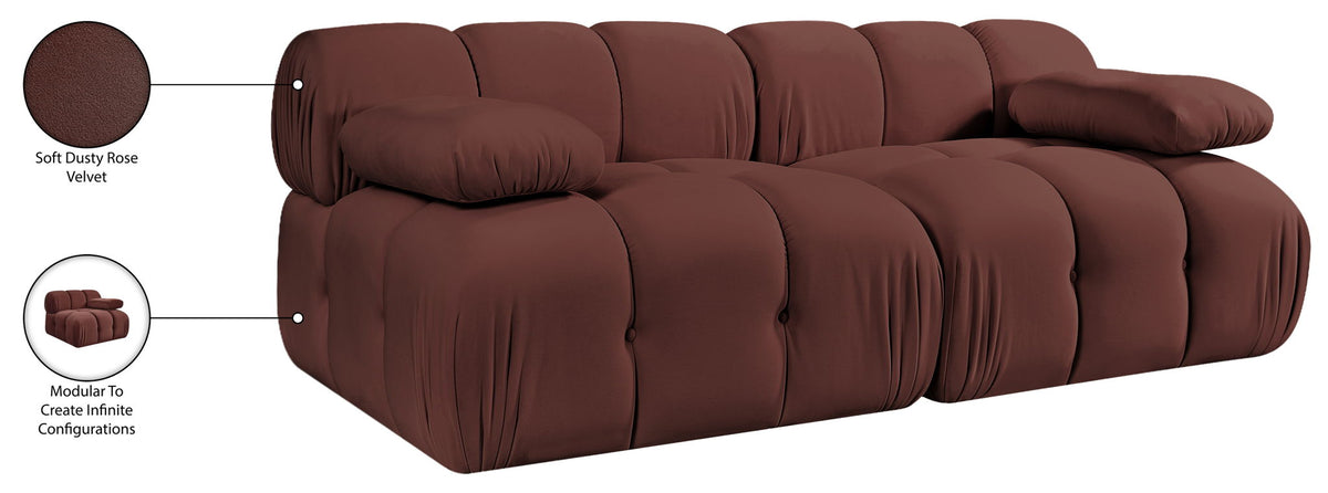 Orin - Velvet Performance Fabric Upholstered 2 Piece Modular Sofa