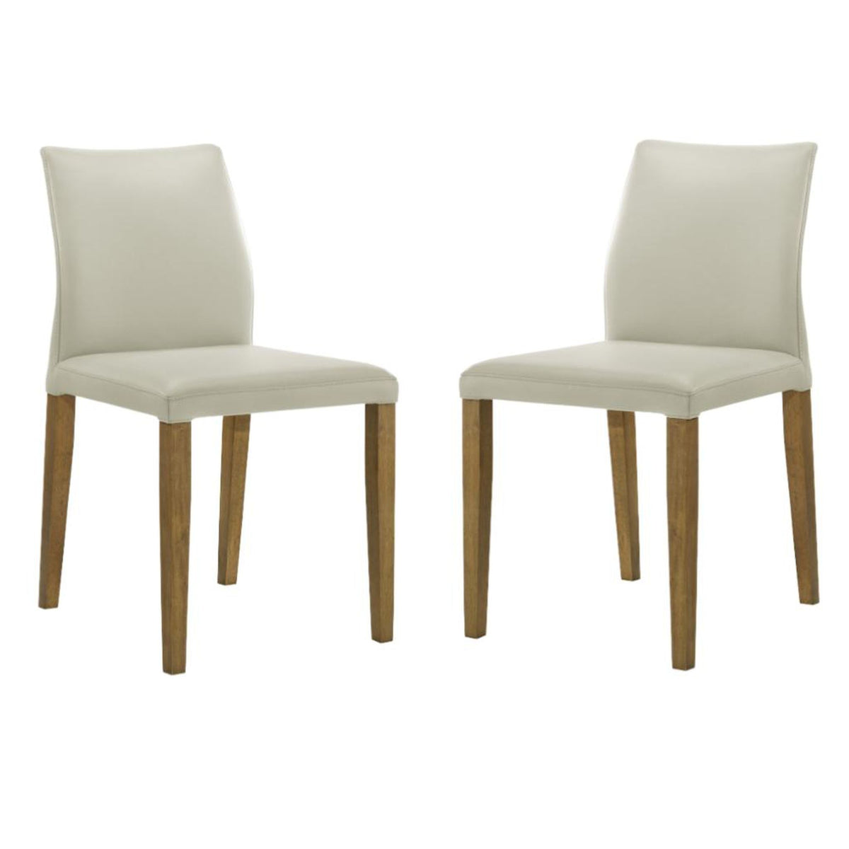 Elyza - Full Back Top Grain Leather Upholstered Wood Dining Chairs (Set of 2)
