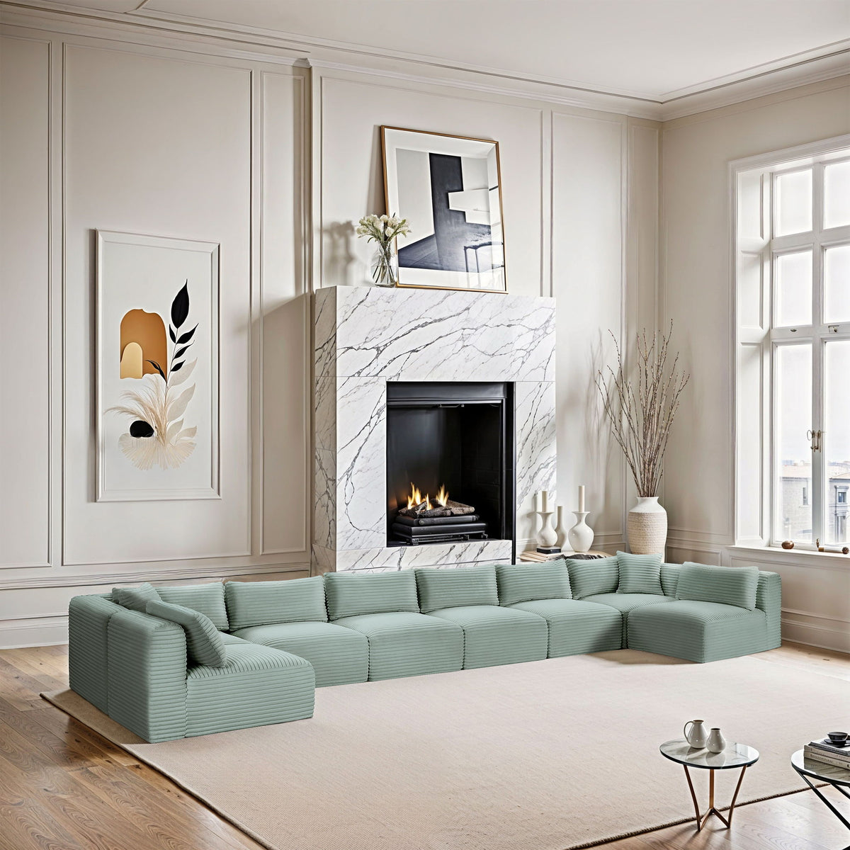Shaggy - 8 Piece Modular U-Shaped Armless Sectional