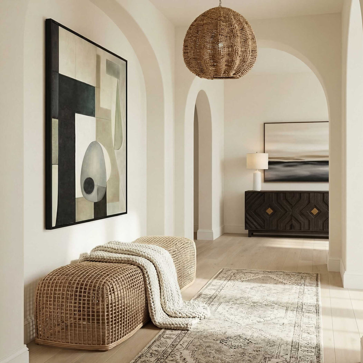 Tino - Rattan Bench - Woodtone