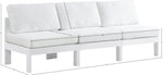 Nizuc - Outdoor Patio 3 Seat Armless Modular Sofa With White Frame