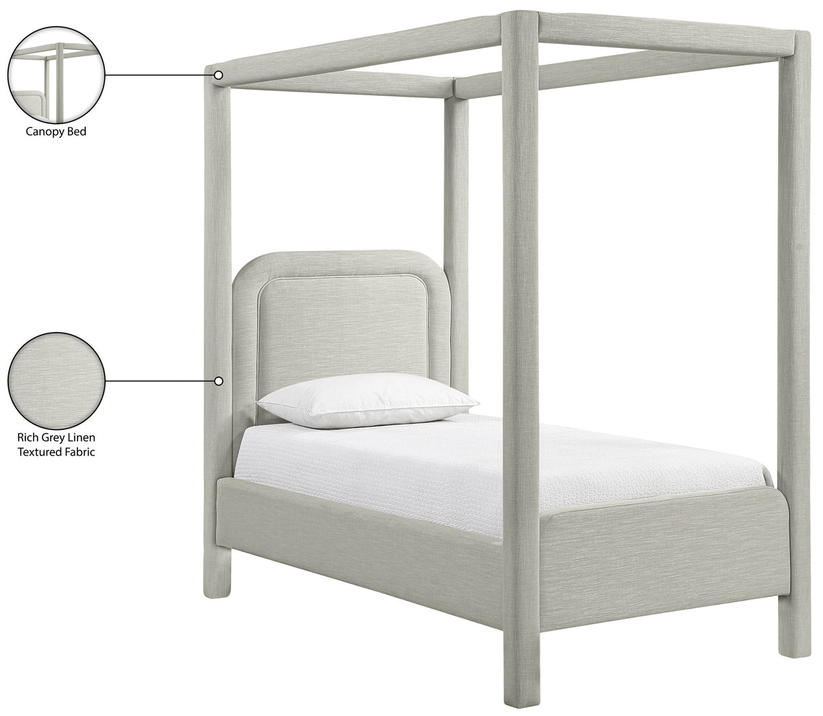 Salina - Linen Textured Fabric Upholstered Bed