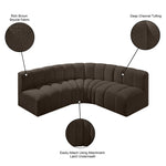 Arc - Boucle Fabric 4 Piece Corner Modular Sofa